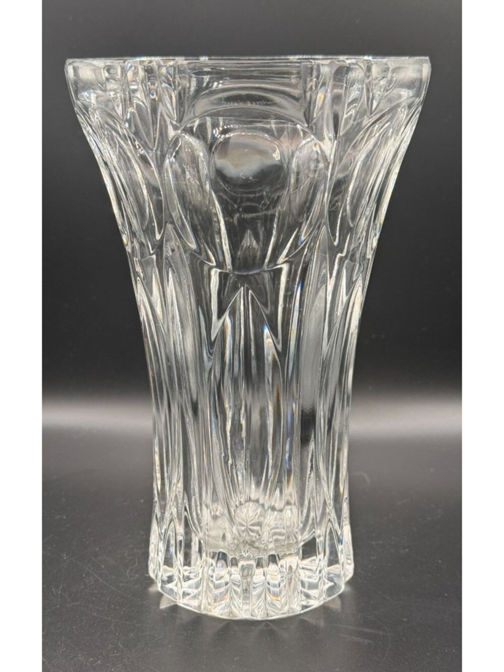 Vintage Echt Bleikristall Lead Crystal Thumbprint Vase Germany